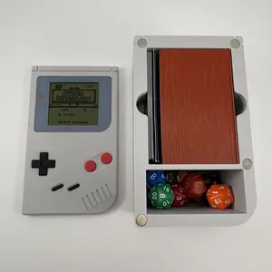 Retro Handheld Commander Vault with Gameboy Style Design and Dice Storage Compartment