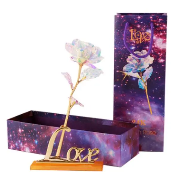 24K Luminous Color Gold Rose Flower Set Artificial shopping