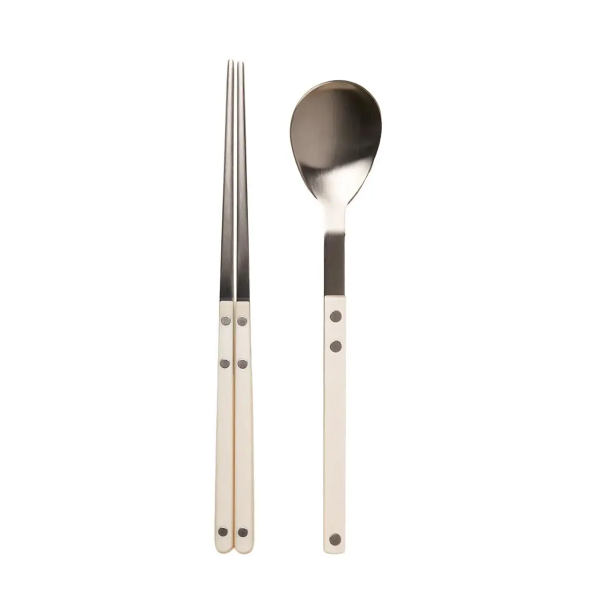 Truecook KEYTH 2-Piece Korean Cutlery Set - Vanilla White | Chopsticks & Spoon Combo for Korean Cuisine Truecook KEYTH 2-Piece Korean Cutlery Set - Vanilla White | Chopsticks & Spoon Combo for Korean Cuisine