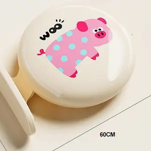 Set of 2 toilet seat covers with a white small pig design, scented, self-adhesive (no glue), keeps hands clean, reduces bacteria