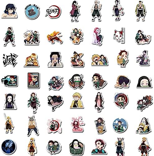 100pcs Anime Stickers Decals, Waterproof Japanese Anime Stickers Pack , Cute Cartoon Stickers for Water Bottle Laptop Skateboard Guitar