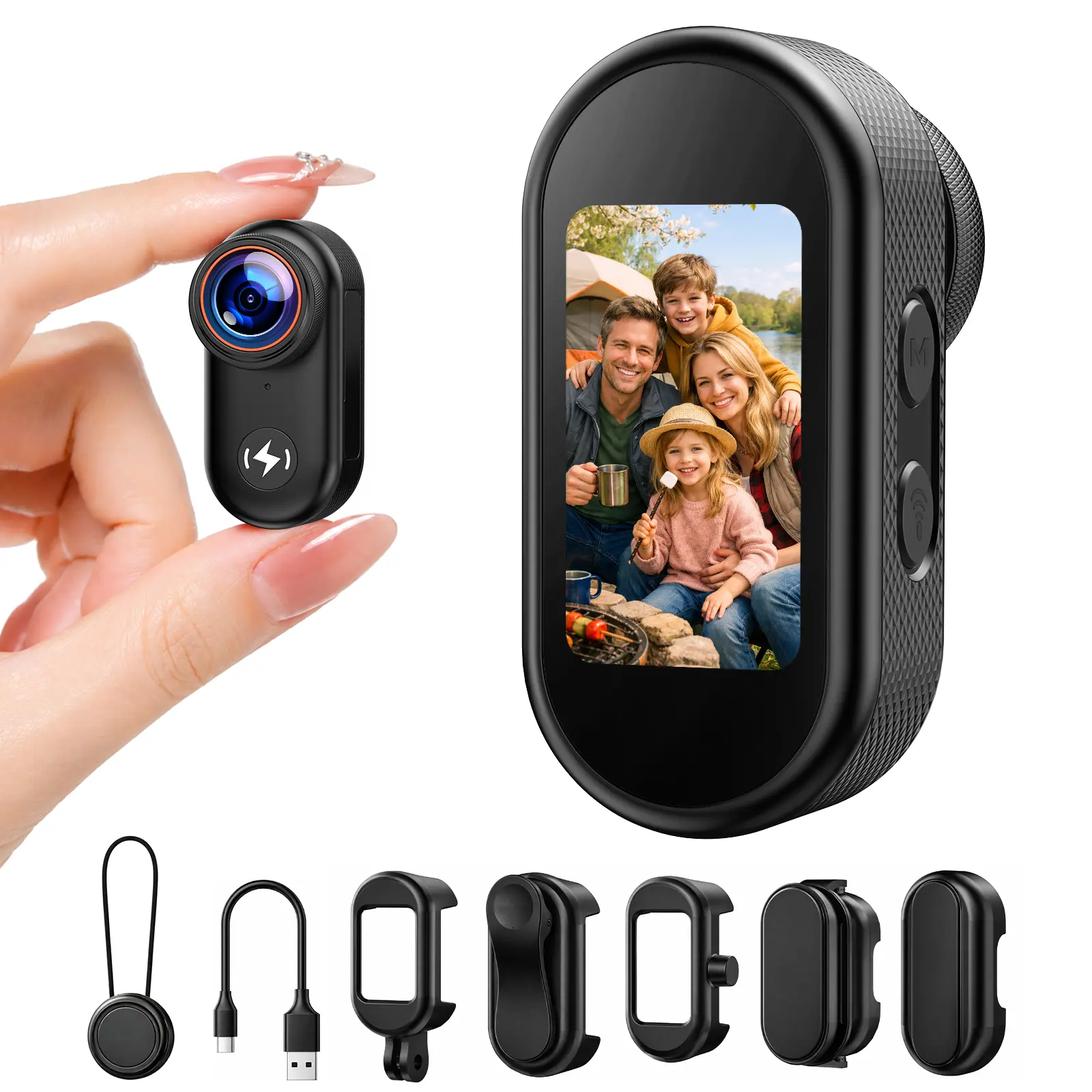 [4K Ultra HD] Mini Thumb Camera, Ultra Camera with 1.47" Screen - Camworld Wearable POV Bodycam, 4K Lens,Magnetic Mount & WiFi App. 64GB Card Included, Hands-free recording, Perfect for Vlogging, Motorcycle,Travel & Daily Security.DealsforYouDays,July4th