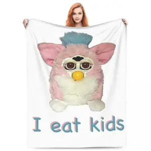 Furby I Eat Kids Blankets Fleece Sofa Throw Blanket Warm Throw Blankets for Home Bedroom Travel Throws Bedspread Quilt