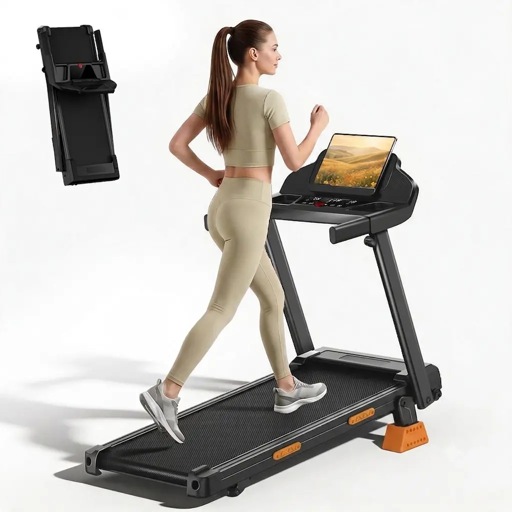 Umay 16% incline treadmill with handrails, foldable, 400 lbs weight capacity, 3.0 hp quiet treadmill, LED display, Summervibes, Summerwins Multifunctional Walking Pad Home Fitness Equipment tiktokshopbacktoschool
