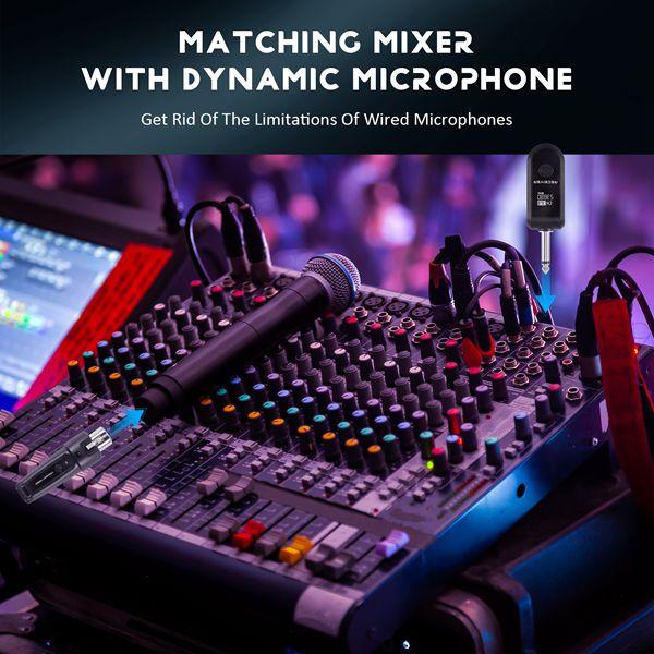 ABS UHF Band Handheld Wireless Microphone System - Dynamic Mic Kit with 48V Phantom Power, Wired-to-Wireless Function, XLR Input, Cable Compatibility, for Professional Audio Use, Content Creators, Contentcreator ABS UHF Band Handheld Wireless Microphone System - Dynamic Mic Kit with 48V Phantom Power, Wired-to-Wireless Function, XLR Input, Cable Compatibility, for Professional Audio Use, Content Creators, Contentcreator