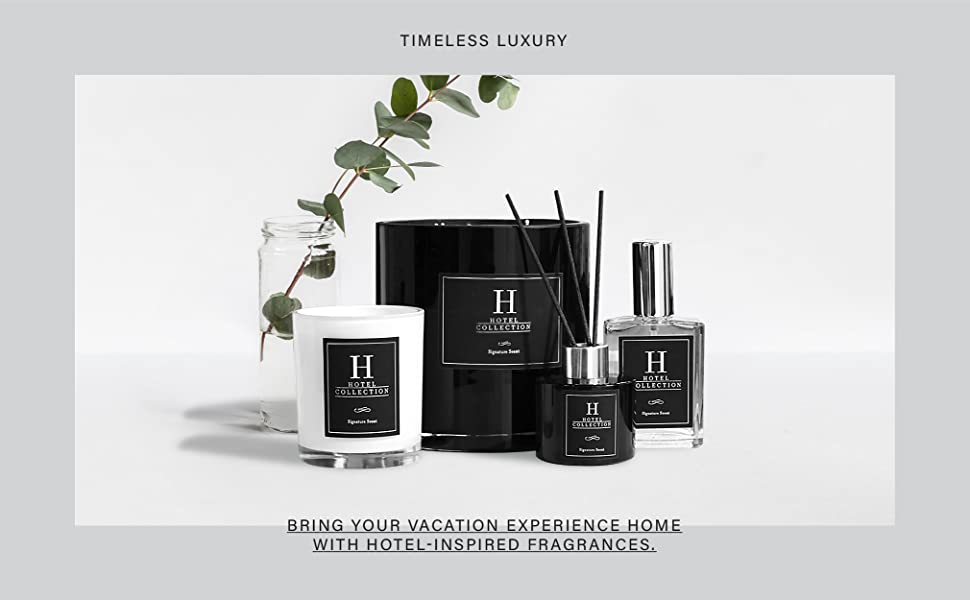 Hotel Collection - 24K Magic Reed Diffuser Set - Hotel Inspired Luxury Essential Oil Reed Diffuser - Zesty Citrus, Floral Jasmine, & Delicate Lily 3.4 fl oz, 100 mL