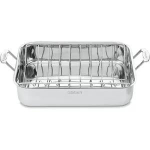 Cuisinart 16-Inch Roaster, Chef's Classic Rectangular Roaster with Rack, Stainless Steel, 7117-16URP1