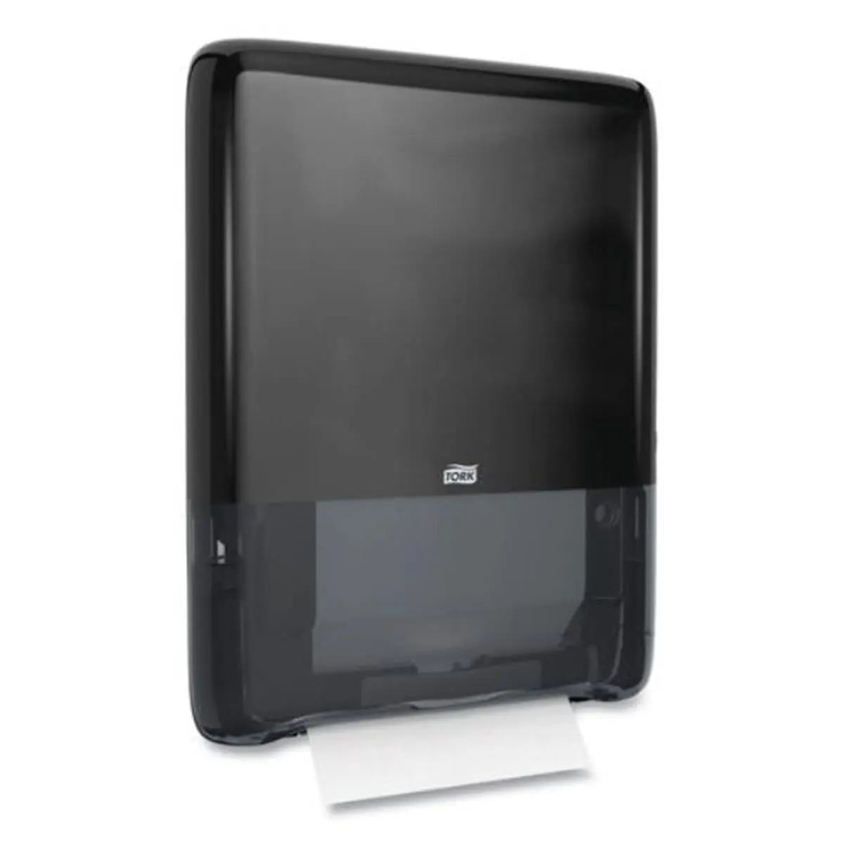 Tork PeakServe Continuous Compressed Hand Towel Dispenser - Black Plastic Bathroom Accessory, Wall-Mount, High-Capacity, Smooth Fast-Filling, Designed for High-Traffic Washrooms, 14.44x3.97x19.3 in, 7.12 lbs
