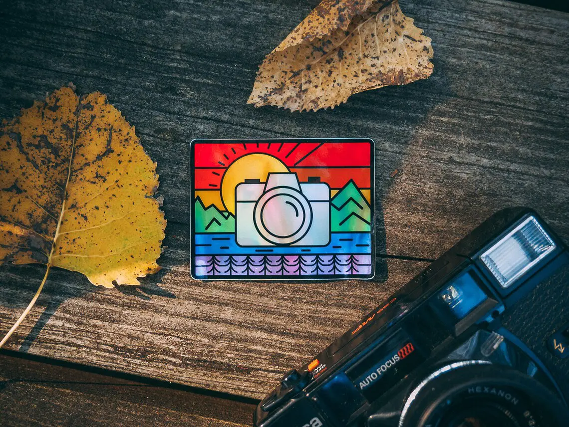 PRIDE Nature Holographic Photography Camera Sticker