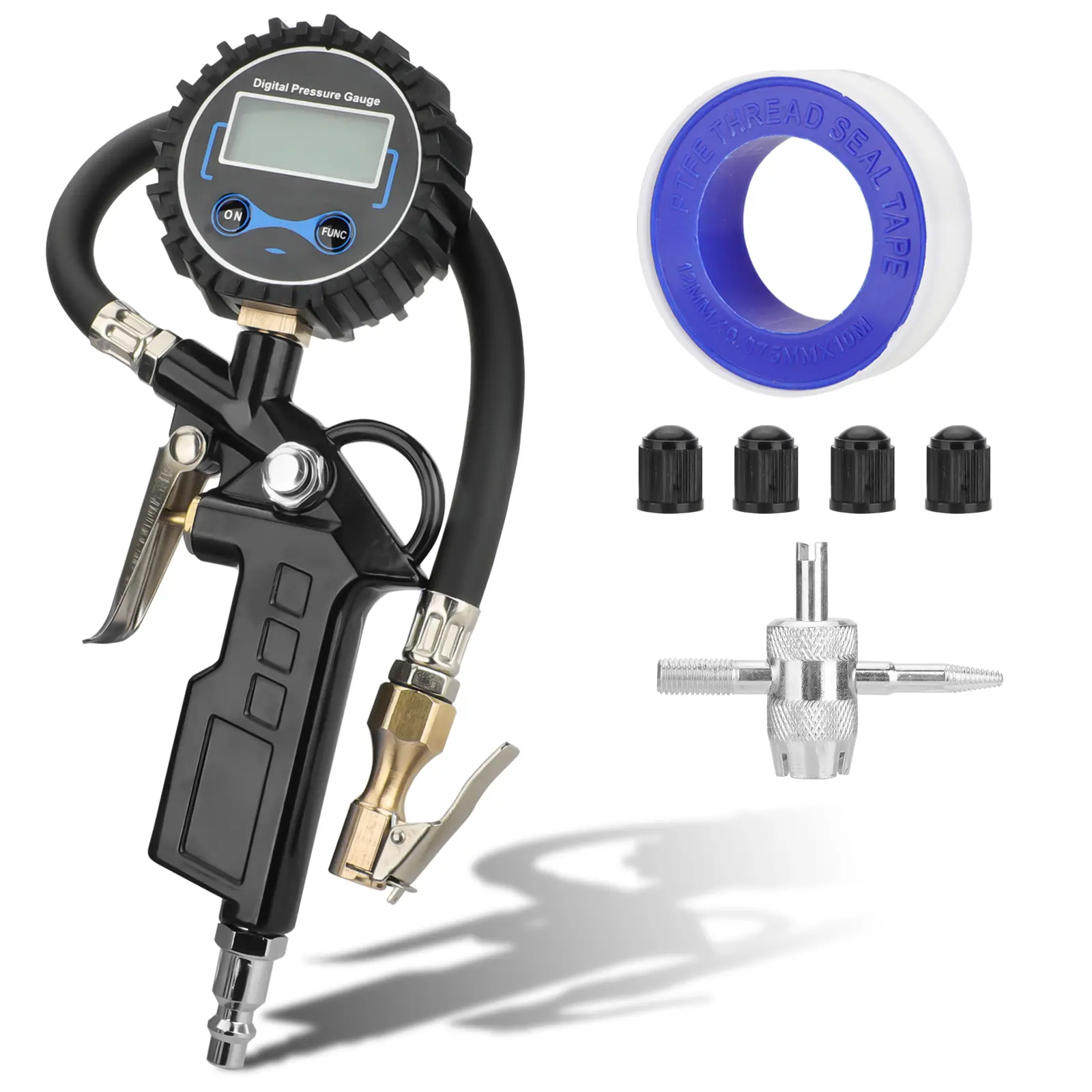 Digital Tire Pressure Inflator Gauge - 0-250 PSI Air Chuck & Compressor Accessories,Monitoring Tool with LCD Screen,for SUV Truck Car