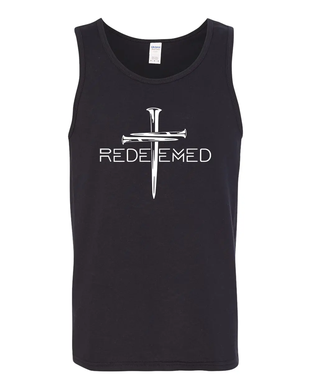 TRENZ SHIRT COMPANY Men's Redeemed Cross Graphic Tank Top - Soft Breathable Christian Faith Clothes, Relaxed Fit for Gym & Everyday Wear, Menswear, Fabric, Gym To Church Wear, Casual, Soft Fabric For All-Day Ease, Durable Daily Wear