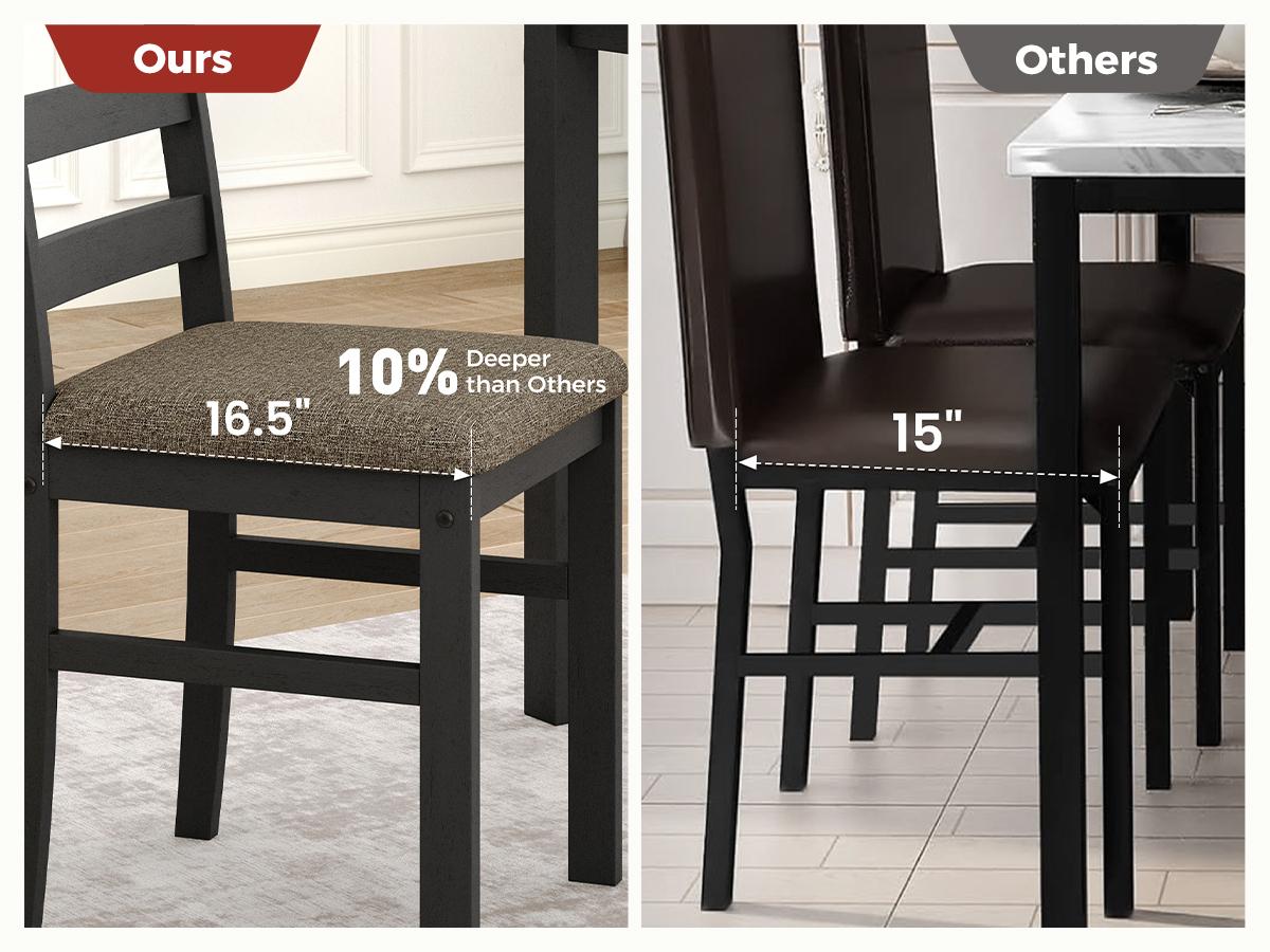 【Sophia & William】5 Piece Dining Table Set for 4, Faux Marble or Solid Rubberwood Tabletop, Cushioned Option Available, Kitchen Dining Table for Small Spaces, Apartment, Easy Clean, Durable, Farmhouse Style 【Sophia & William】5 Piece Dining Table Set for 4, Faux Marble or Solid Rubberwood Tabletop, Cushioned Option Available, Kitchen Dining Table for Small Spaces, Apartment, Easy Clean, Durable, Farmhouse Style