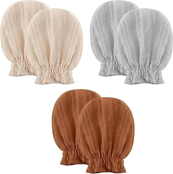Muslin Baby Mittens – 100% Cotton, Soft & Breathable, 0–6 Months