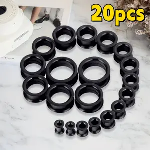 20pcs Flexible Silicone Ear Gauges And Tunnels - Double Flared Plugs And Stretchers for Ear Piercings - Suitable for Both Men And Women camping gear