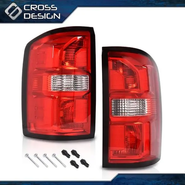 CROSSDESIGN LED Tail Light Lamp Set (Left-Right) - Vehicle Specific Fit for 2016-2019 GMC Sierra 1500,2500 HD,3500 HD - LED Lights Car, Safety Boost, Visibility, Car Accessories, Auto Parts, Car Lighting