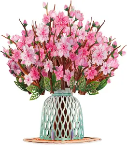 Paper Love Flower Bouquet Pop-Up Card – Mothers Day Gift, Mother's Day Card, Mom's Day Flowers, 3D Popup Greeting Card with Keepsake Flowers, Unique Thoughtful Gifts for Mom, Wife, Grandma, Birthday, Anniversary, Get well, Thank You