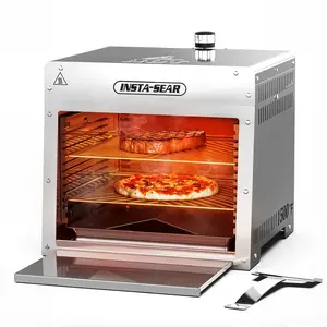 INSTA-SEAR 1500°F Infrared Gas Grill (Pizza Stone NOT INCLUDED), 5 Mins Steak Cooker, Dishwashersafe Stainless Steel Outdoor Grill