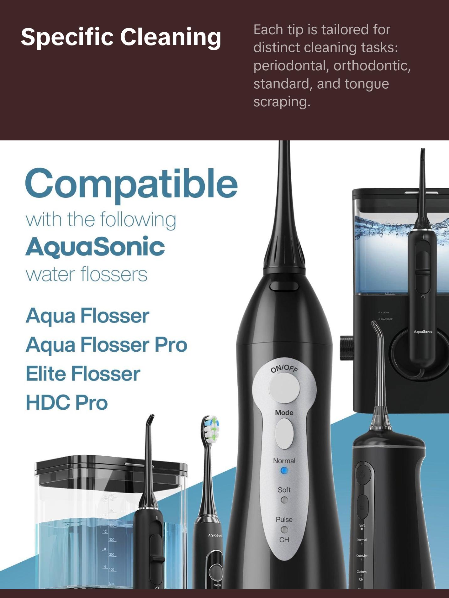 AquaSonic Aqua Flosser Replacement Tips, Water Flosser Replacement Tips, Oral Irrigator