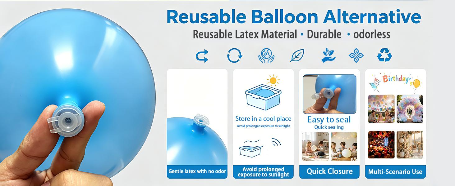 Self-Sealing Round Latex Balloons Various Colors Pack - 32 Pcs 12 Inch Multi-Use Reusable Decor Balloons for Party, Gender Reveal Ball Drop, Indoor-Outdoor Room Decorating Home & Festive Supplies