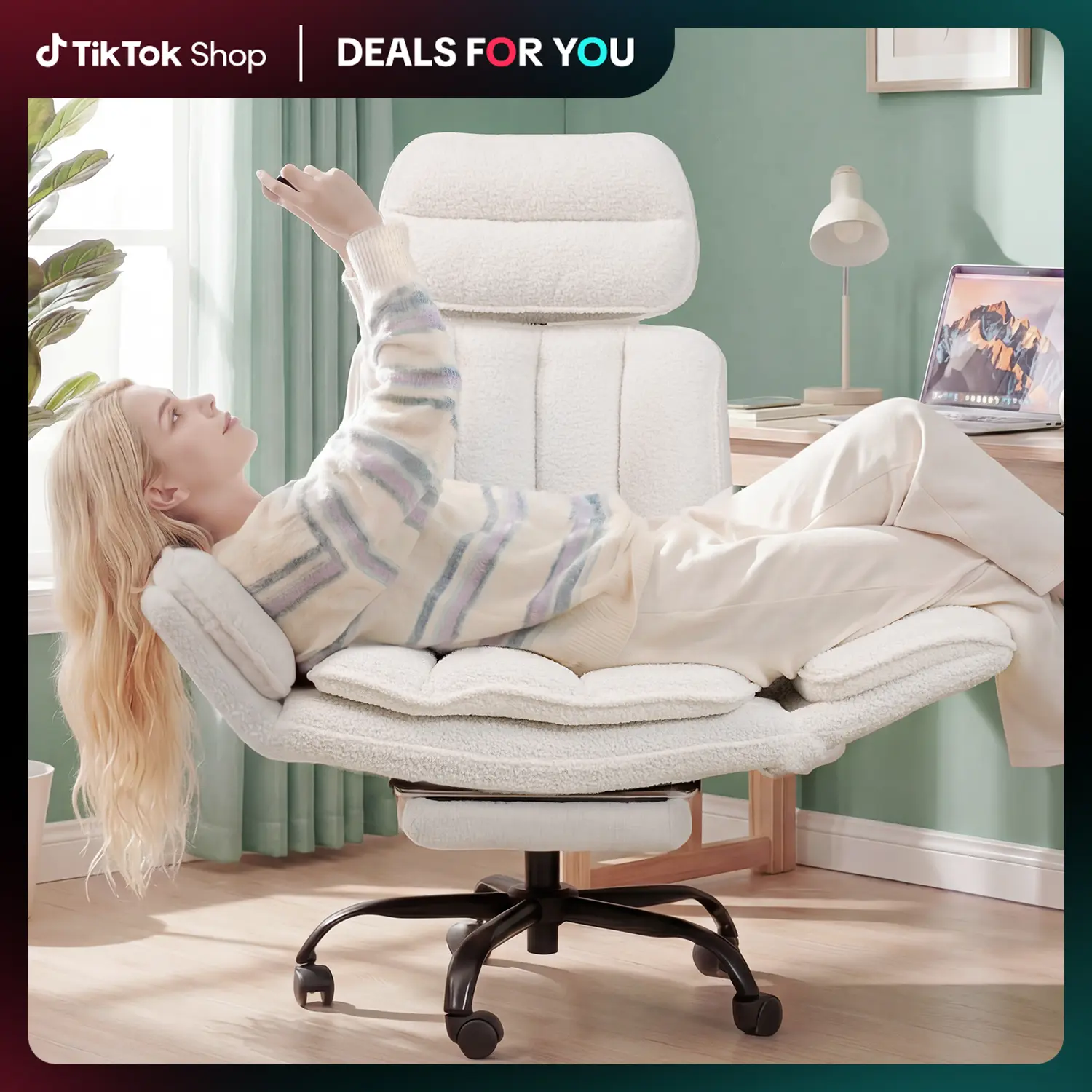【New Arrival】Homrelexa Office Chair Criss Cross, Pet-Friendly with 180° Flip-Up Armrests, Cloud Comfort Dual-Layer Memory Foam, 30.3in Wide Seat, 400lbs Capacity Ergonomic Desk Chair for Home/Office/Gaming