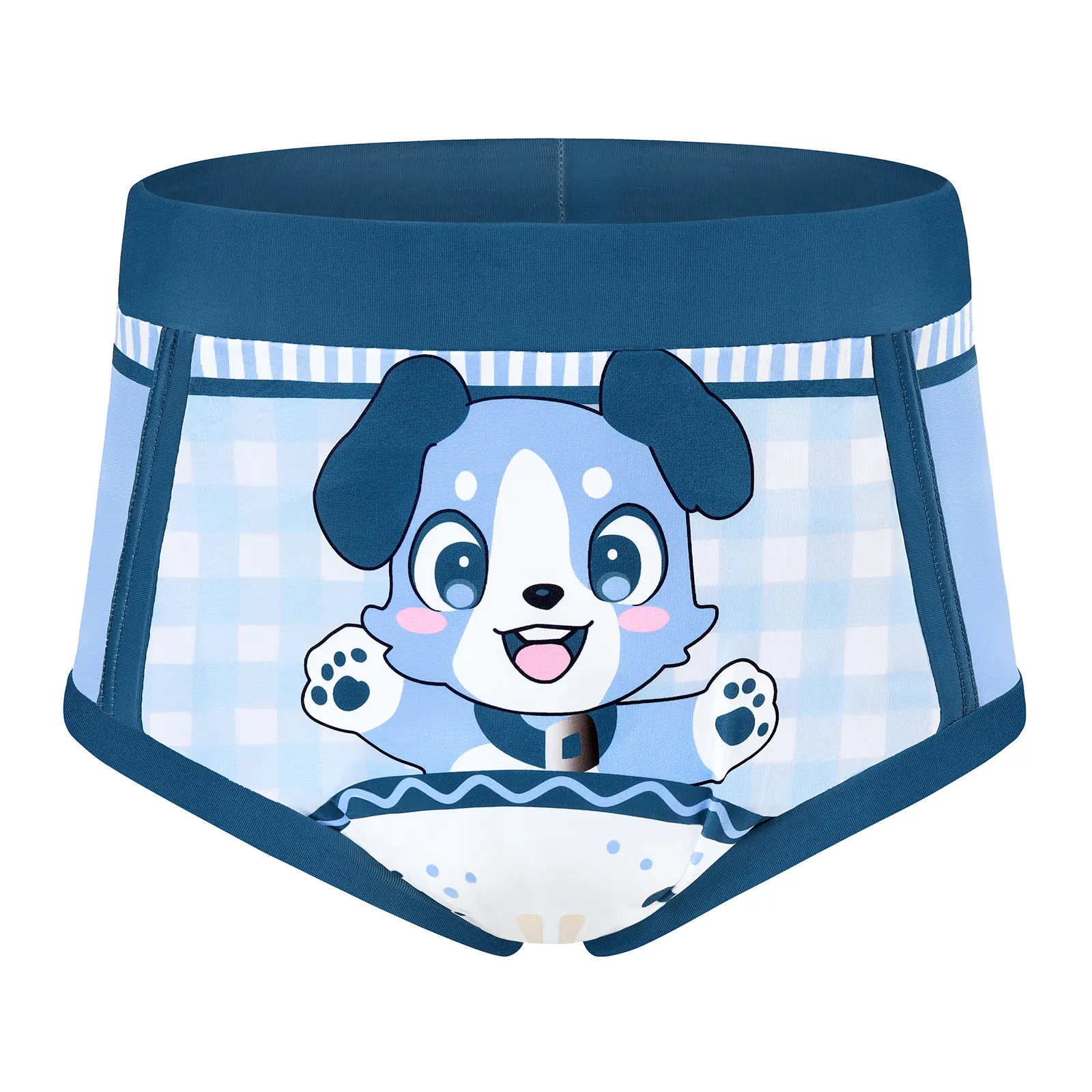LITTLEFORBIG Adult Training Pants, High-Waisted Waterproof and Reusable Soft Fit Panties, Polyester Spandex, Little Blue, High Rise Panties, Soft Fit Panty, One Piece