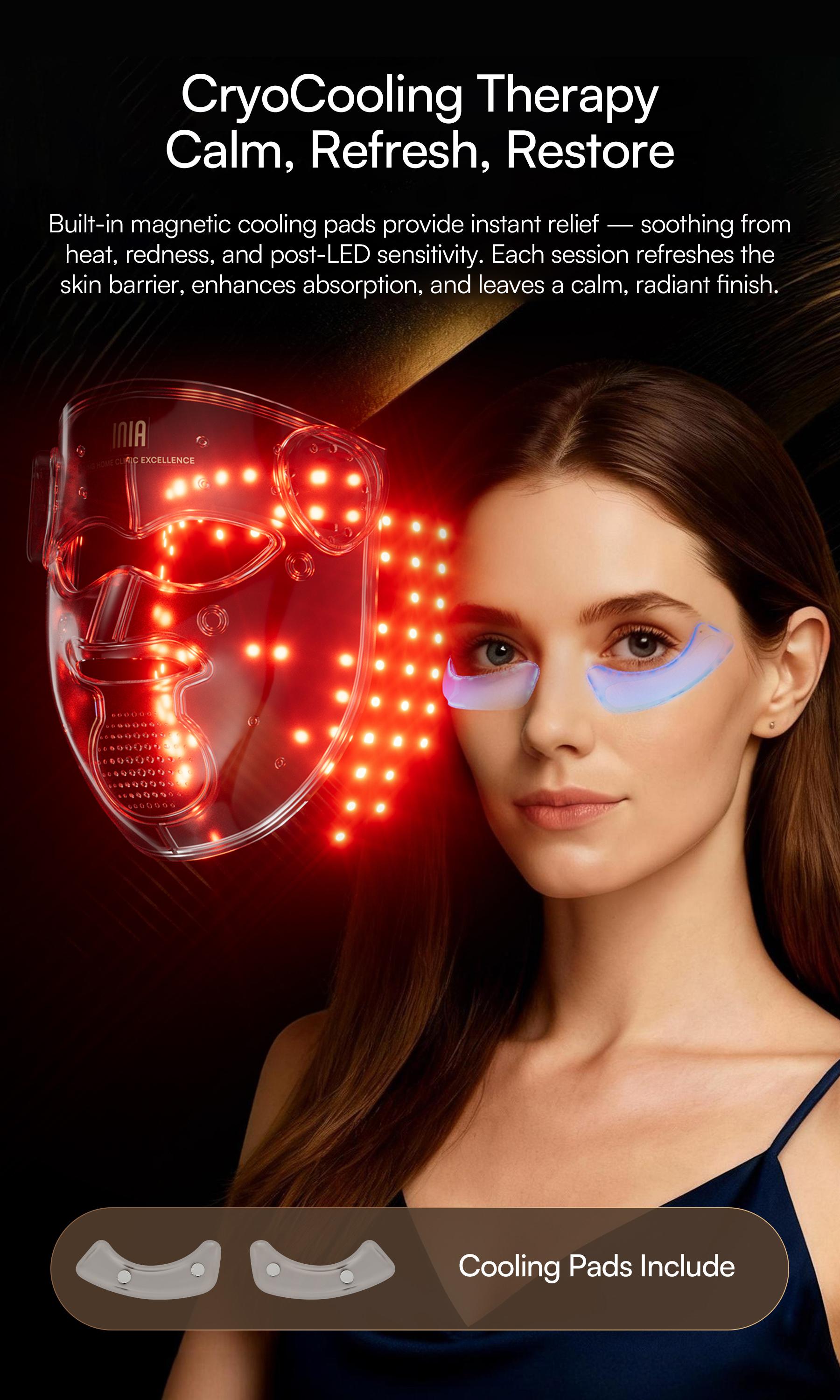 INIA GLOW 940 nm 4D LED Mask – Dual NIR 940 + 850 nm Deep Penetration for Deeper Repair, Visible Lift & Lasting Radiance, 4D Fit for Jawline Lift & Firm, Cooling Therapy, Wireless Comfort, Mother's Day Special Gift INIA GLOW 940 nm 4D LED Mask – Dual NIR 940 + 850 nm Deep Penetration for Deeper Repair, Visible Lift & Lasting Radiance, 4D Fit for Jawline Lift & Firm, Cooling Therapy, Wireless Comfort, Mother's Day Special Gift