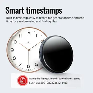 Magnetic Digital Voice Recorder HD Noise Reduction Compact Audio USB Portable Recording Device with Password Protection & Multi-Format Playback