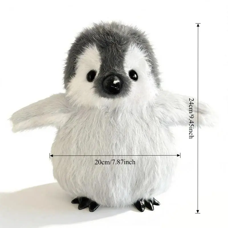 Kawaii Unisex Standing Penguin Soft Toy - Plush Fabric Home Decor Statue Figurine, Manual Hand Wash Only, Do Not Iron, Couple Gift for Kids