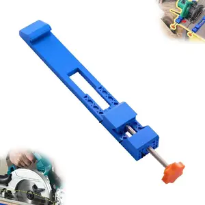 1 PCS Adjustable Cutting Machine Base Guide,Skateplate Circular Saw Guide Attachment,Portable Circular Saw Guide,Woodworking Tools for Circular Saw(Blue)
