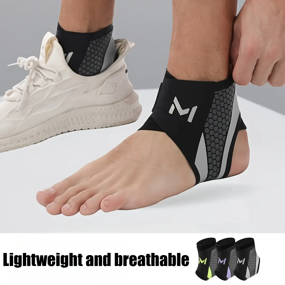 Unisex Adult Adjustable Ankle Support Brace (1 Pair) - Spandex Compression Wrap with Hook & Loop, Customizable, Flexible & Lightweight for Basketball Sports, Unisex Adults, Velcro Strap, Ankle Stabilizer, Adjustable Ankle Sleeve