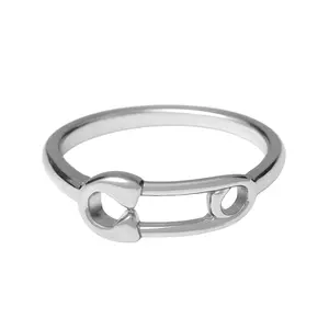 Safety Pin Ring - Oxidized 925 Sterling Silver