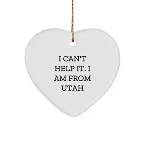 Utah Heart Ornament 'I'm from Utah' Funny Quote Christmas Decor Gift for Utah Family