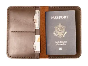 ROYAL Leather Passport Cover Brown Durable Waterproof Lightweight Secure Storage for Documents 16cm x 11cm Classic Design with Extra Slots for Credit Cards Tickets and ID Cards
