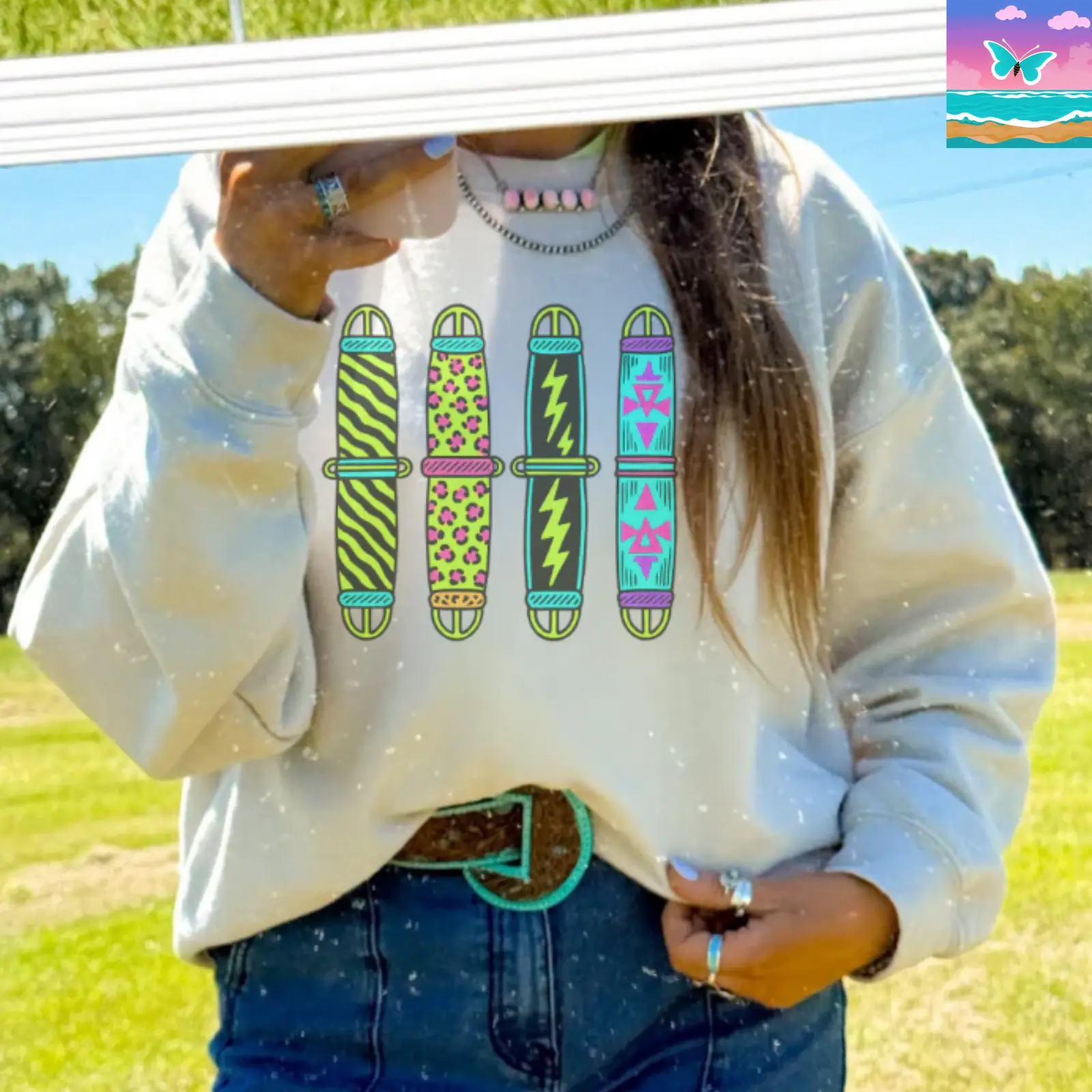 Neon cinches Crewneck & T-shirt, Western cowboy Graphic Hoodie, Trending western Graphic Hoodie, Western Boutique, Handmade, cowboy stuff, western sweatshirt, Outdoorsy gifts