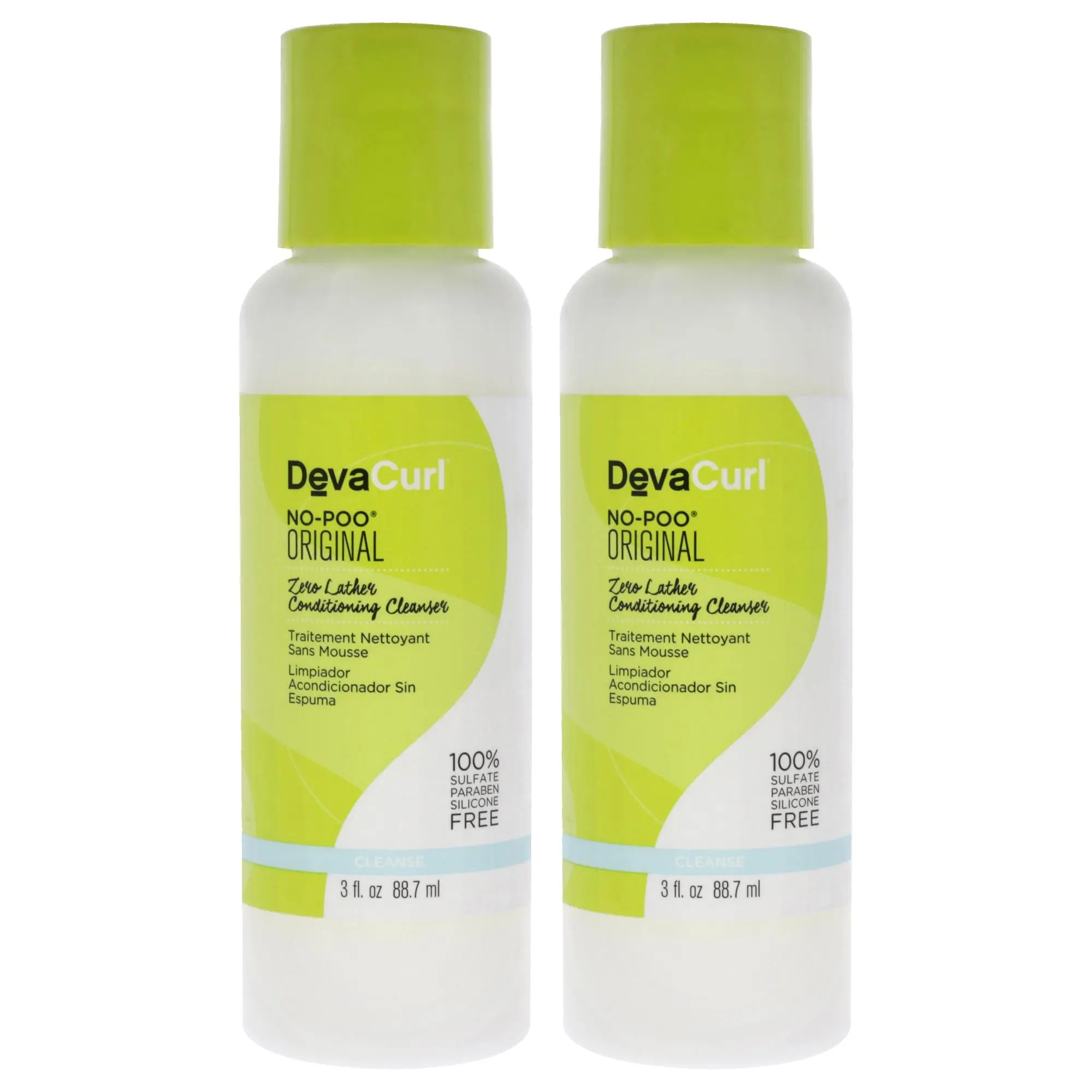 DevaCurl No-Poo Zero Lather Conditioning Cleanser by DevaCurl for Unisex - 3 oz Cleanser - Pack of 2