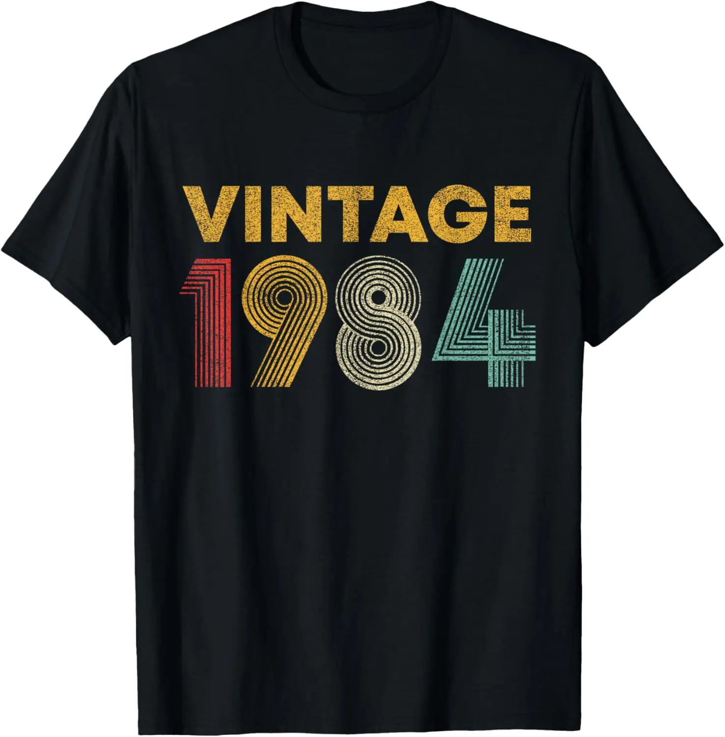 Vintage 1984 Graphic T-Shirt, 42nd Birthday Gift for Men & Women, 100% Cotton Distressed Streetwear Tee with Round Neck