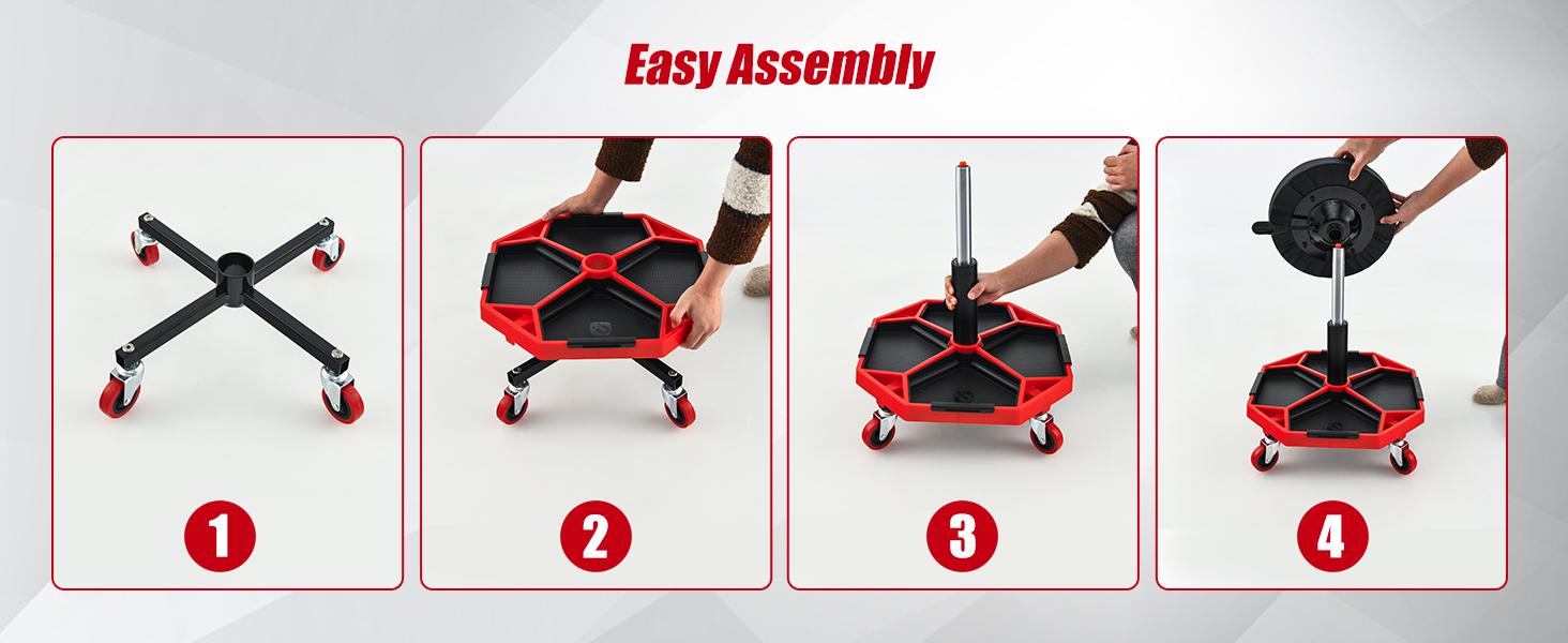COSTWAY Garage Stool, Rolling Mechanic Stool with 16”-22” Adjustable Height, Universal Wheels, Removable Magnetic Tool Tray, 2” Thick Padded Cushion, 330LBS Capacity, Roller Creeper Seat, Shop Chair
