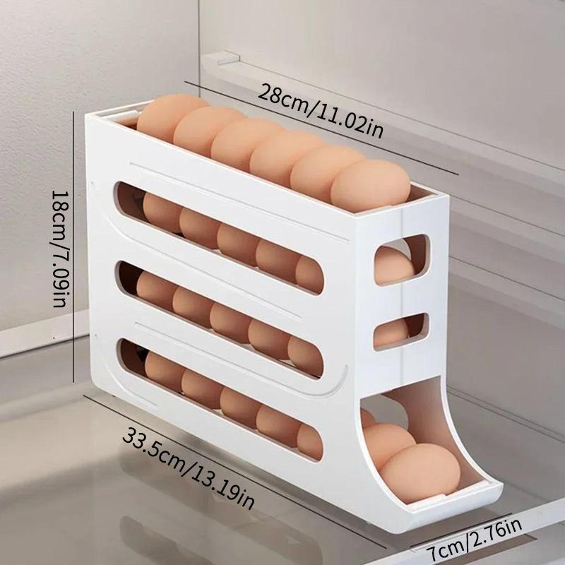 【Summervibes】Efficient Egg Storage Solution - Automatic Rolling Type Egg Storage Box for Fridge Organization and Freshness