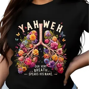 Yahweh Floral Lungs T-Shirt – Christian Faith Shirt with Bible Quote, Religious Graphic Tee