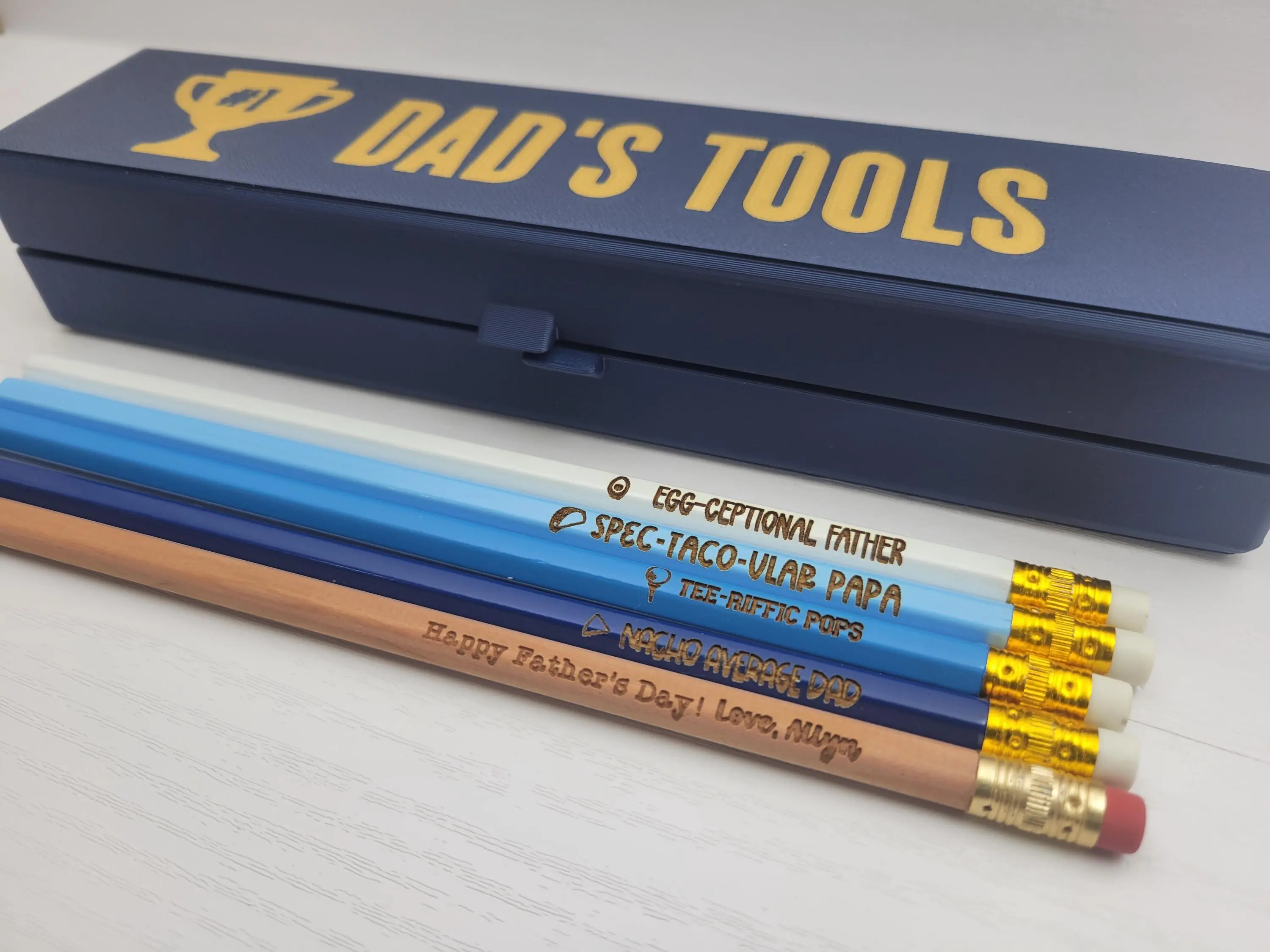 Father's Day Pencil Case and Personalized Pun Pencils for Dad