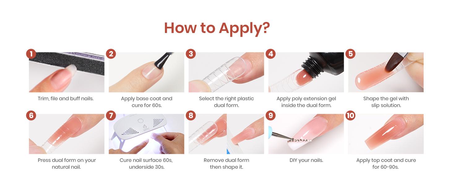 Beetles Poly Gel Nail Extension Kit, Professional DIY Nail Art Kit for Starter with UV Lamp Top Coat Base Gel, Gift for Women gift for girls, Nail Manicure at home, With Slip Solution, Beginner friendly Cutics #TikTokShopBacktoSchool