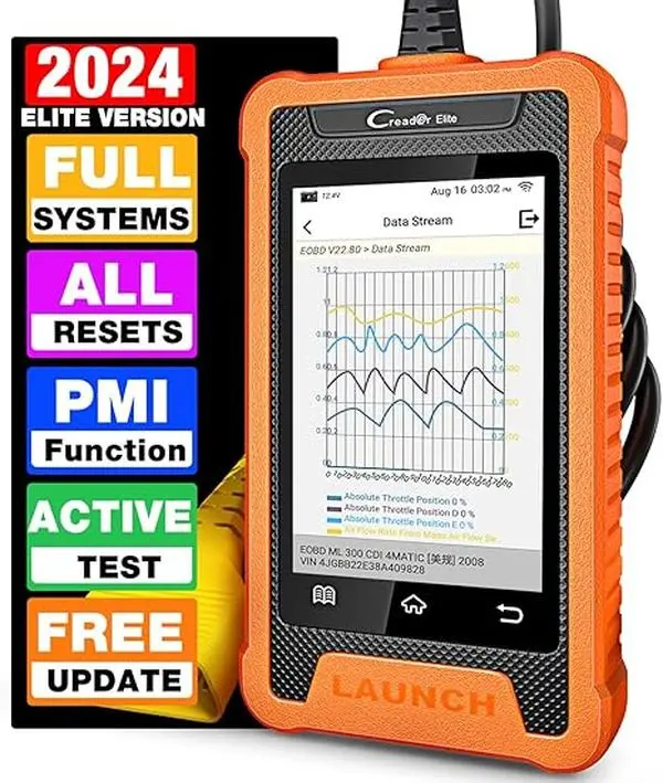 LAUNCH Creader Elite Bidirectional Automotive Scan Tool for Ford, Lincoln - 2026 All-in-1 Full-System Diagnose Tool with Active Test, Code Read, All Resets, OBD2 Compatibility, PMI Function, Battery Registration, Lifetime Free Updates