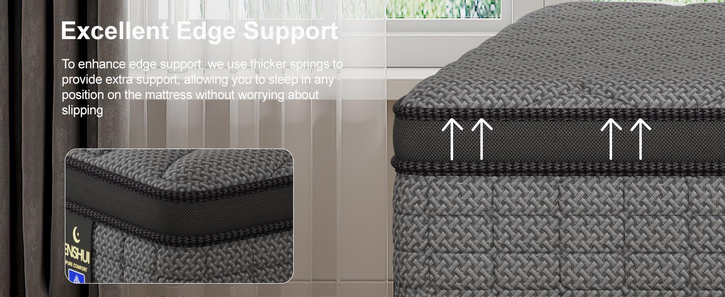 【ENSHUI】12/14 Inch Twin, Full, Queen, King Mattress Memory Foam And Spring, Hybrid MattressMedium Firmness,  For Home Rooms Hotels, Boxed Halloween ChristmasGift Furniture Ergonomic queen size mattress Interior Modern