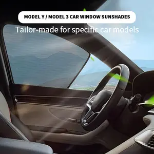 Magnetic Car Window Sun Shades for Tesla Model 3 (2023–2025), Tesla Model Y (2025), Toyota RAV4, Honda CR-V & Ford F-150 | Dual-Layer Semi-Blackout | Universal Fit | Black