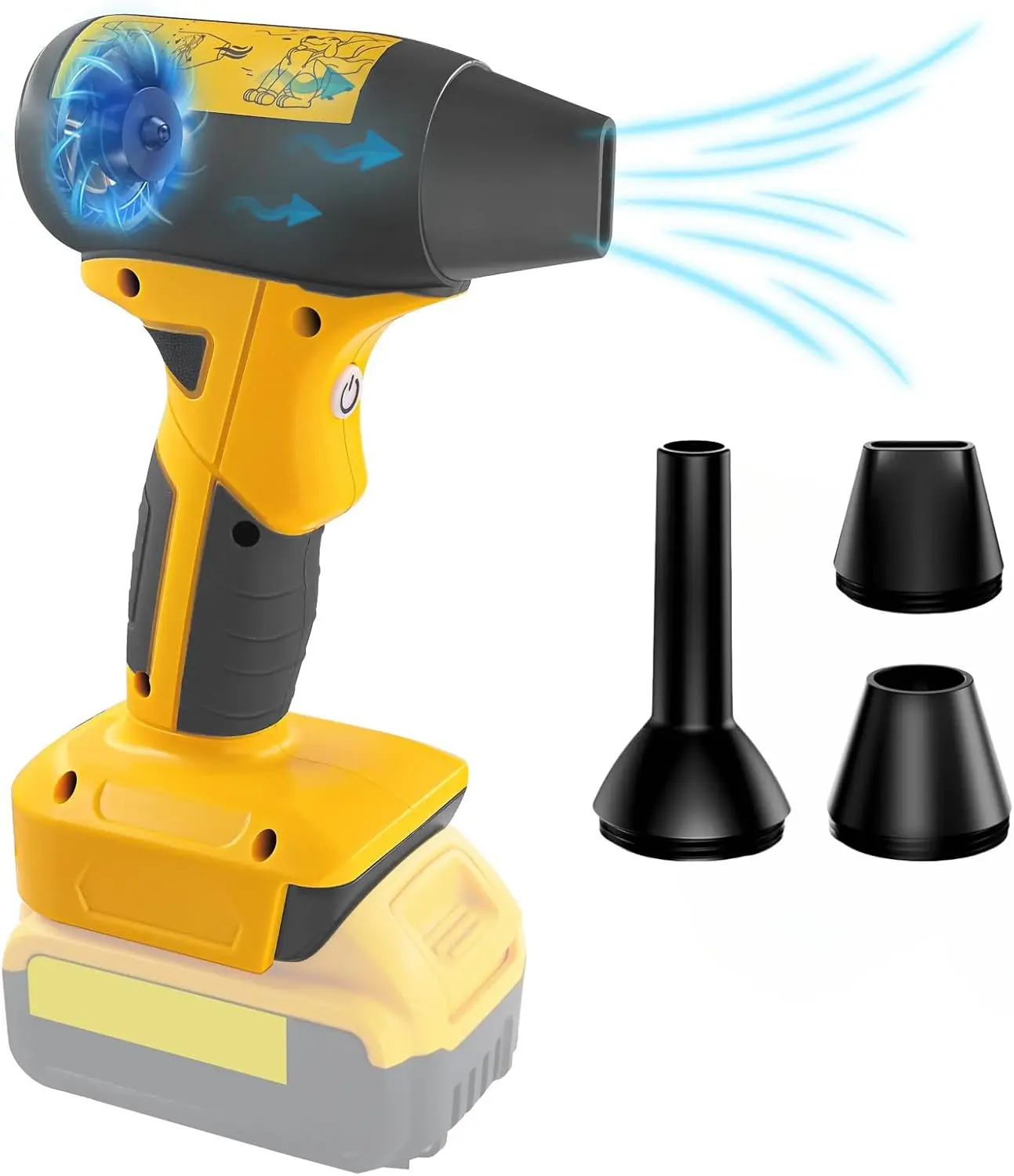 High RPM | Jet Leaf Blower | For Dewalt 20V MAX XR Battery | Violent Turbofan | Air Duster | Jet Dry Blower | Handheld Cordless | Heavy Duty | Car Detailing | PC Cleaning | Home Garage | Garden | Leaf Blower | Dust Removal | Camping (Battery Not Included)