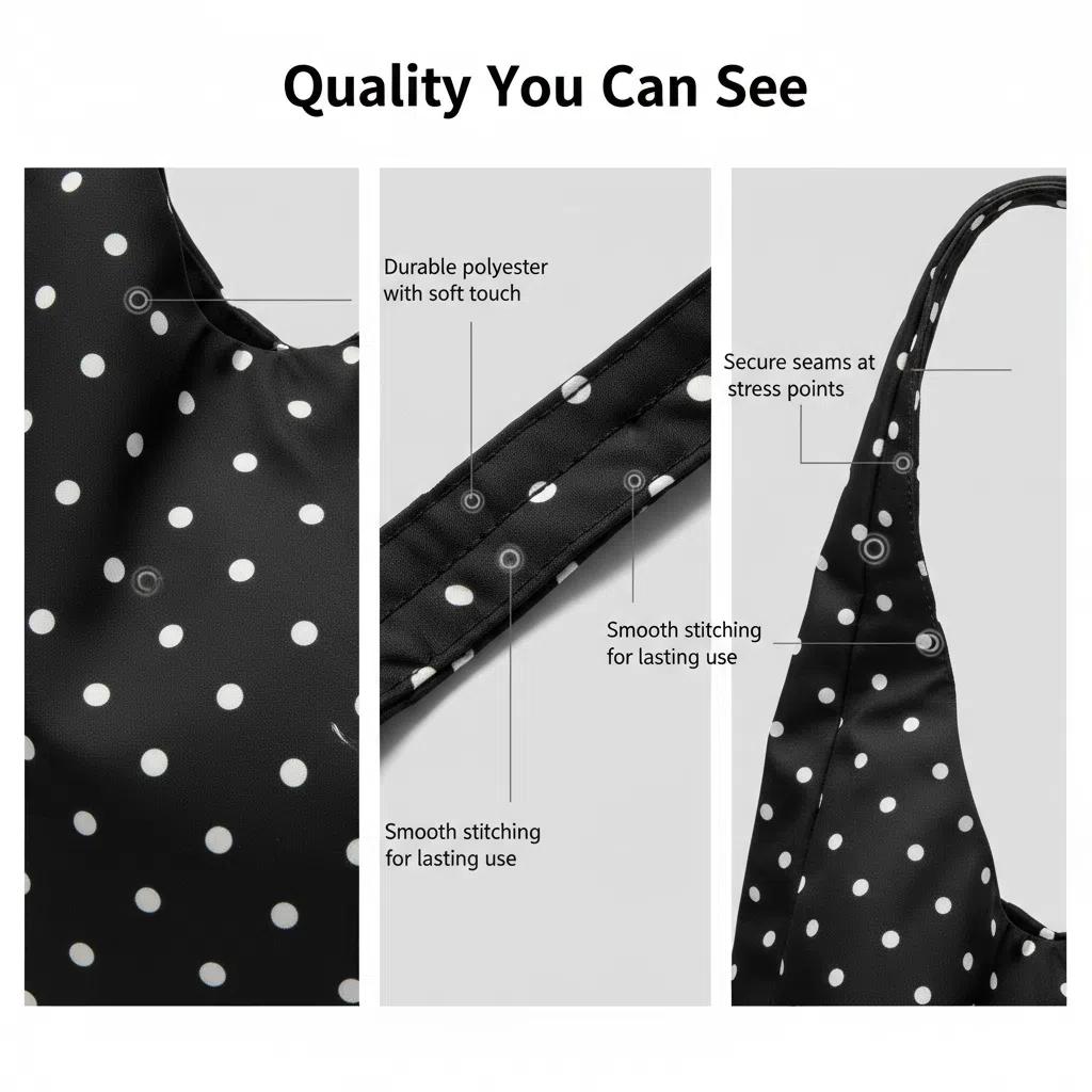 Slouchy Shoulder Bag Polka Dot Hobo Tote Bag for Women Y2K Knot 90s Lightweight Retro Handbag Purse Daily Travel Shopping