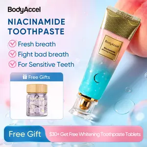 【BodyAccel】 niacinamide toothpaste whitening with Cherry Blossom Peach for a brighter smile — whitening toothpaste + fresh breath + bad breath treatment for adults【ZX】