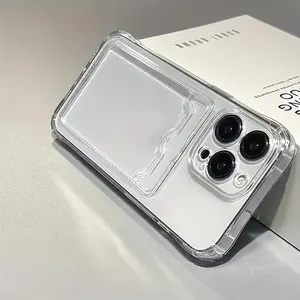 Clear And Straightforward Phone Case with a Card Slot, Designed for Various Iphone Models Including 17 16, 15, 14, 13, 12, 11, XS, XR, X, 7, 8, Mini, Plus, Pro, And Max. This Soft Protective Case Also Functions As a Wallet for ID, Bank Cards