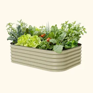 Vego garden 17" Tall 6 in 1 Modular Metal Raised Planter Bed Aluzinc Raised Garden Bed Kits for Vegetables Flowers Patio Ground Planter Box