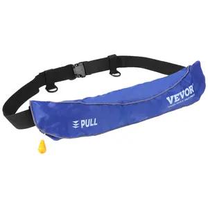 【Summervibes】VEVOR Manual Inflatable Belt Pack for Adults, 105N Buoyancy, Over 80 Pounds and Up to 59 in Waist Adjustable, Inflatable PFD Waist for SUP Paddelboarding, Kayaking, Blue (CO2 Cylinder Not Included)
